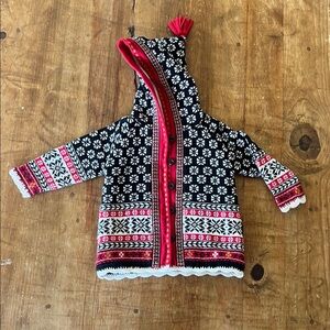 Hanna Andersson Hooded, fleece lined Knit Sweater